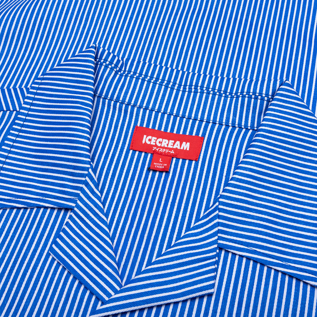 Decker S/S Woven Crop Fit Button Up - Victoria Blue - Image 6