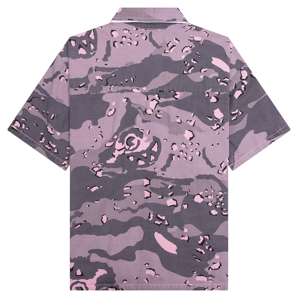 Sugar S/S Woven Crop Fit Shirt - Pink Nectar - Image 2