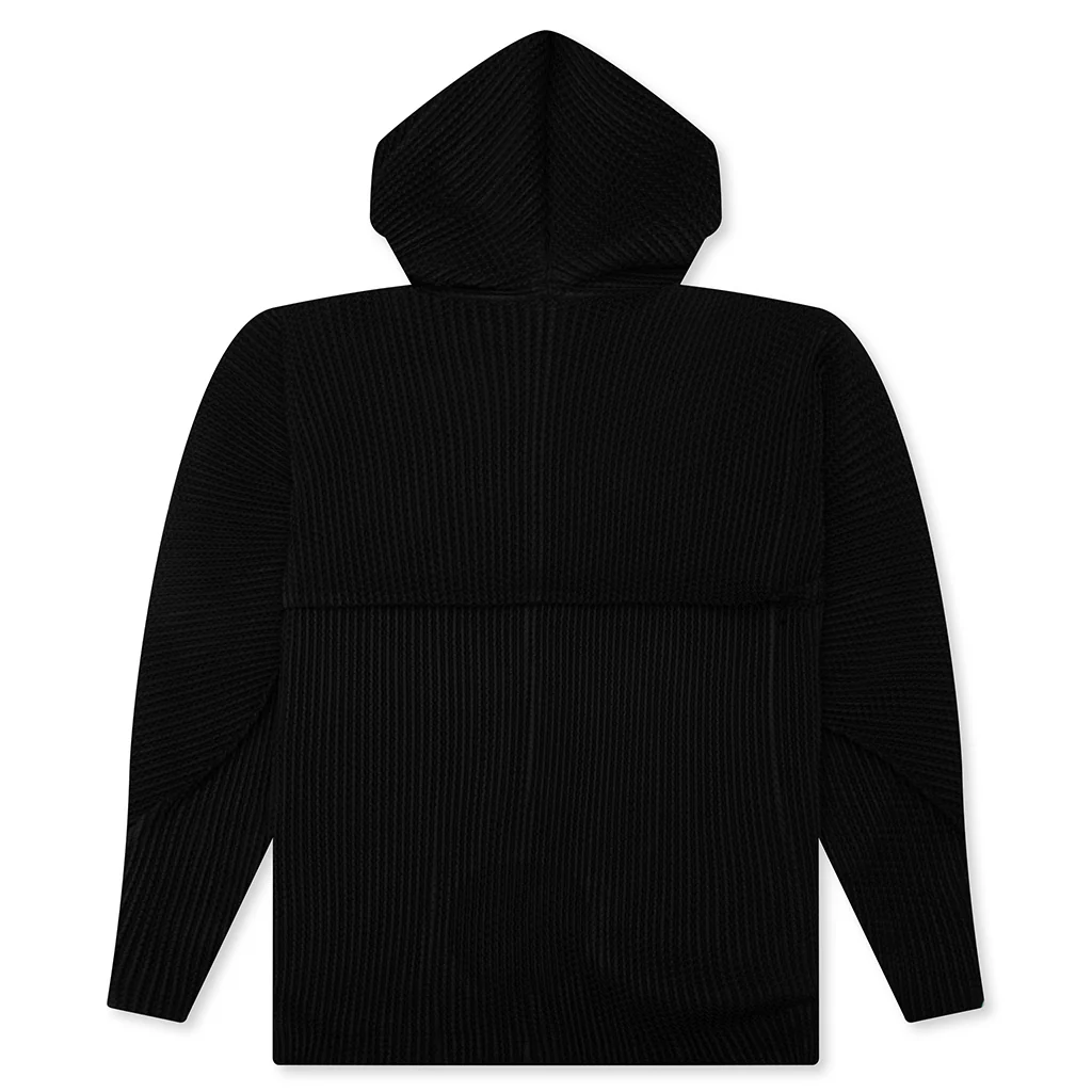 Wickerwork Mesh Zip-up - Black - Image 2