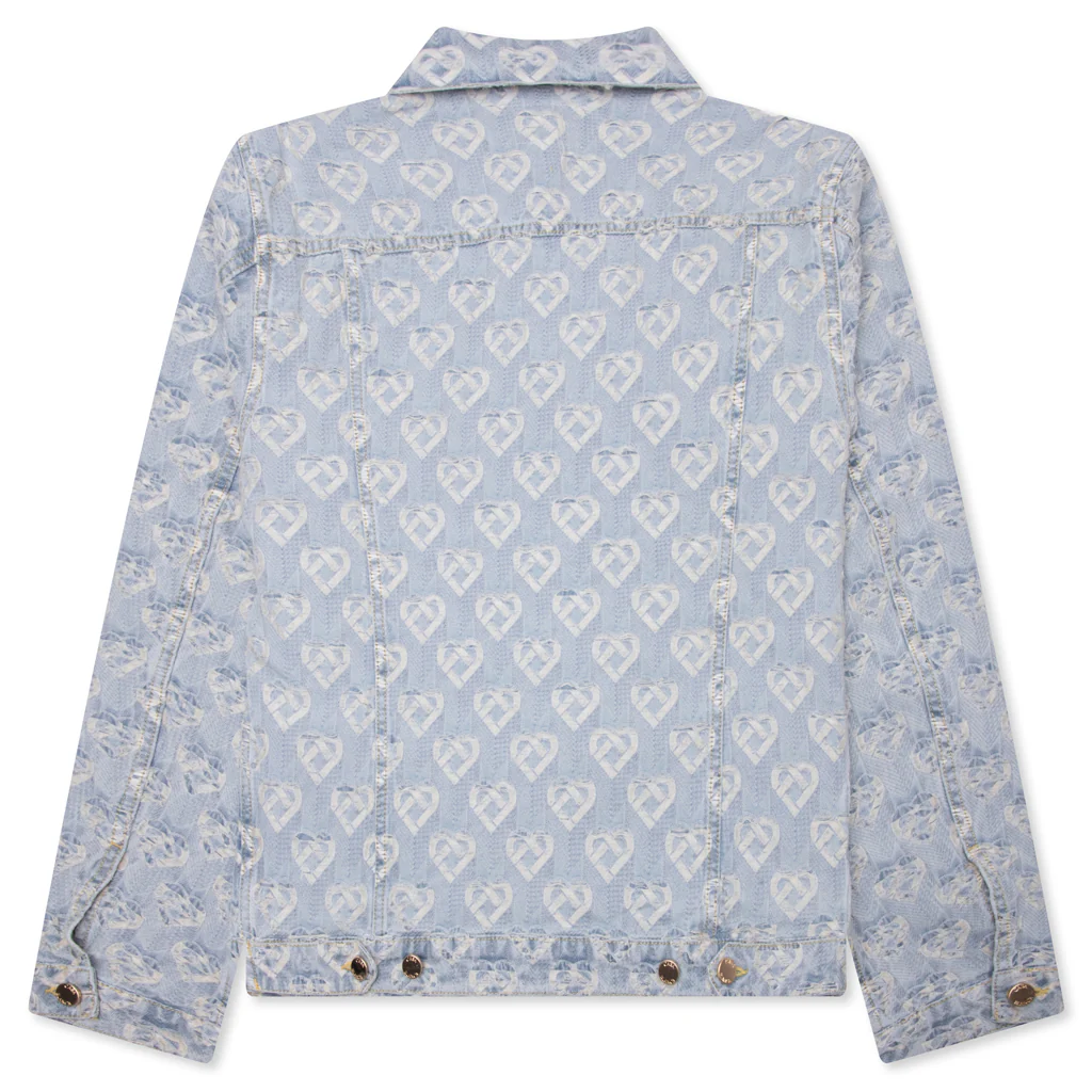Jacquard Denim Jacket - Washed Indigo - Image 2