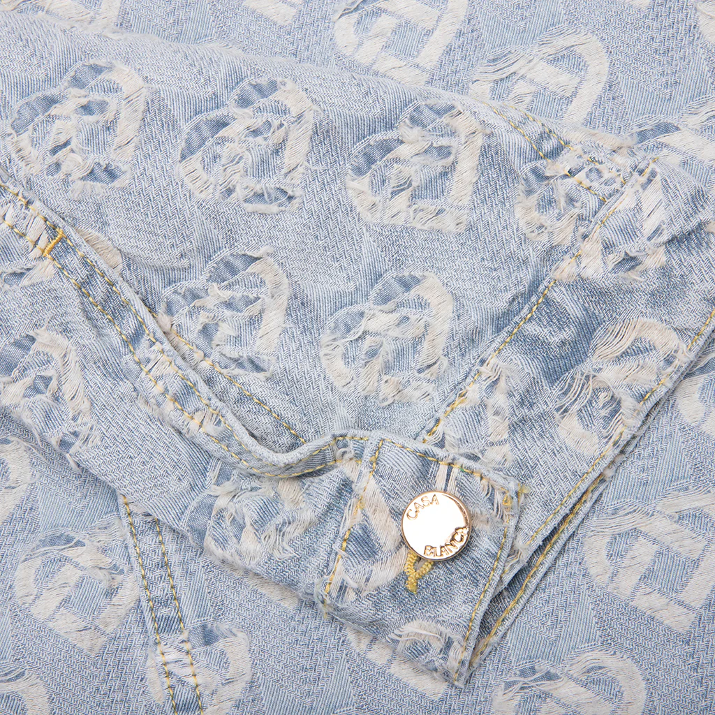 Jacquard Denim Jeans - Washed Indigo - Image 3