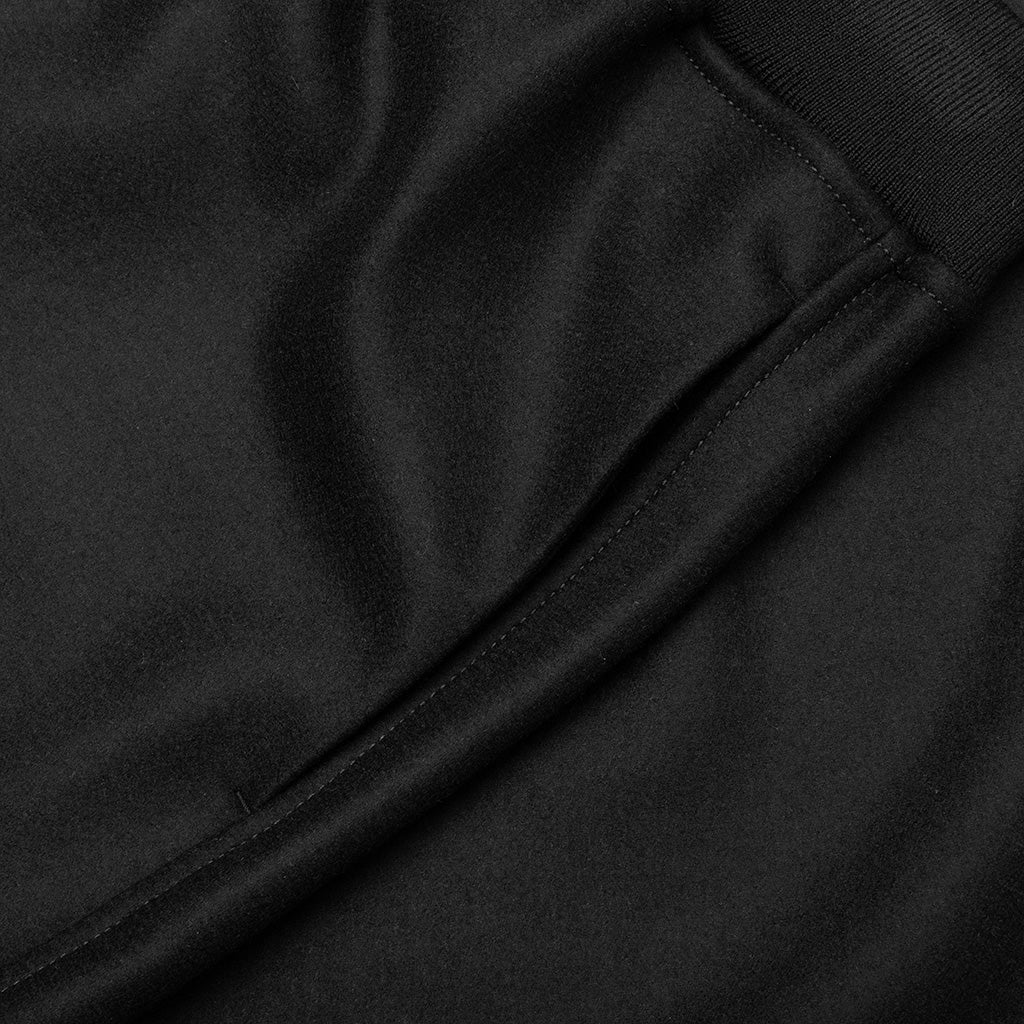 Melton Wool Trousers with Drawstring at Hems - Black - Image 4