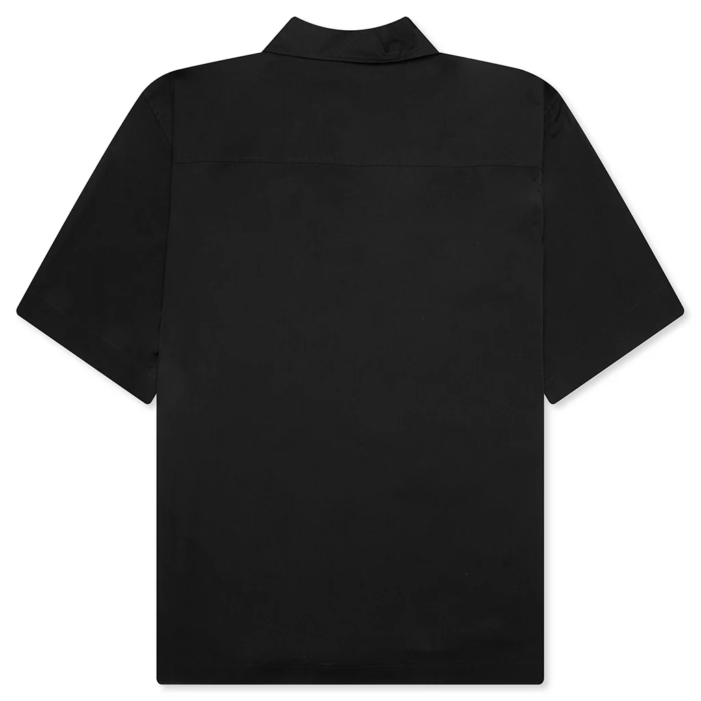 Glass Finish Cotton Poplin Shirt - Black - Image 2