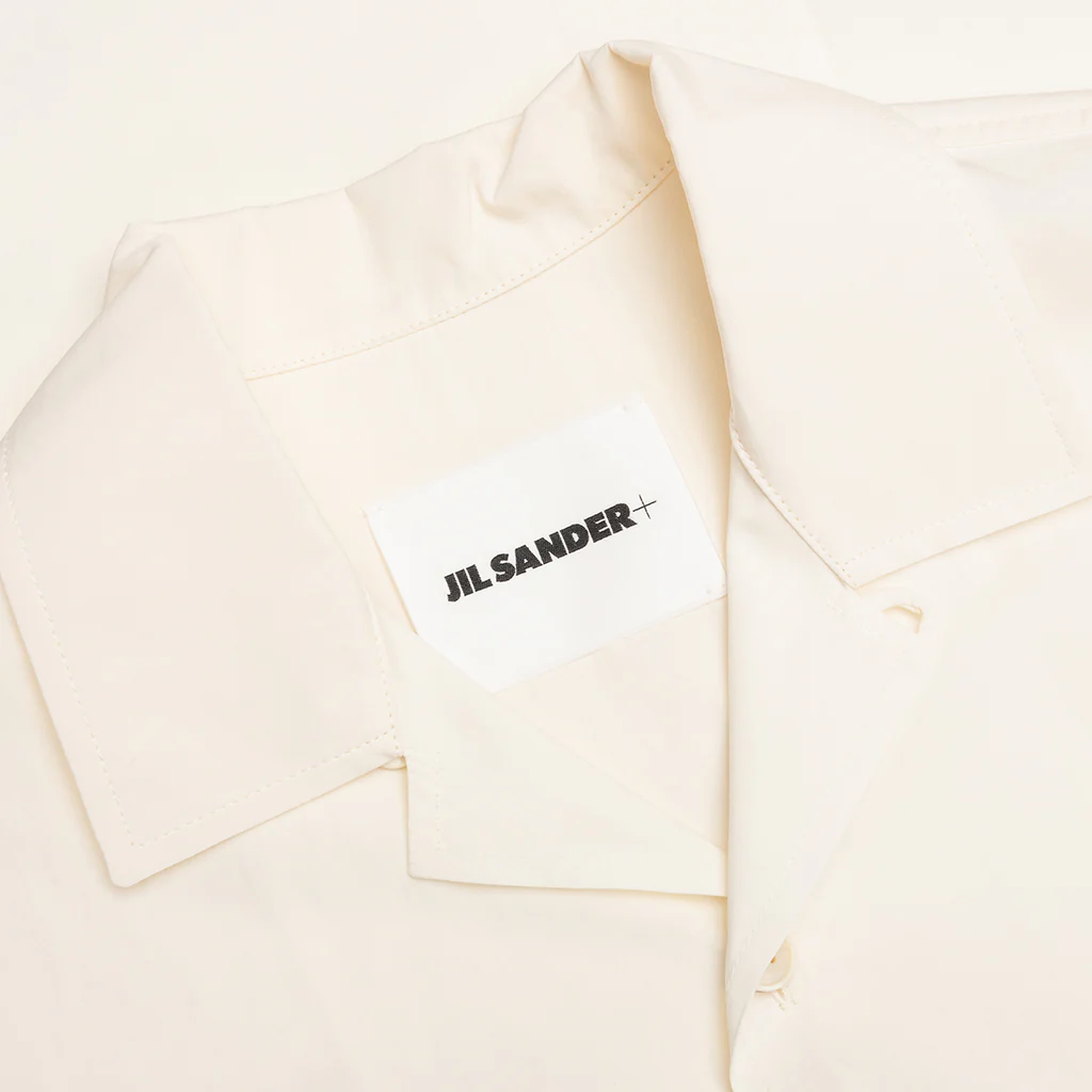 Glass Finish Cotton Poplin Shirt - Eggshell - Image 3