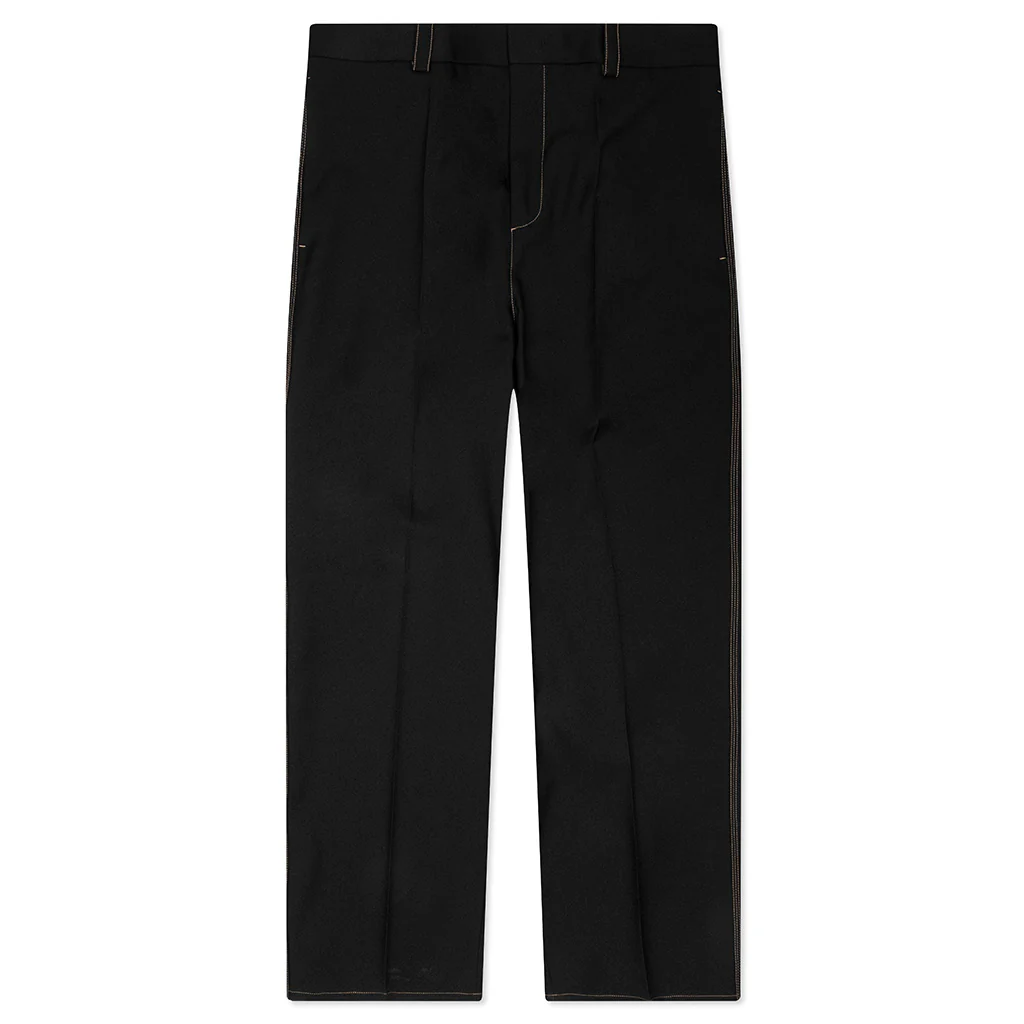 Recycled Polyester Gabardine Loose Fit Trousers - Black