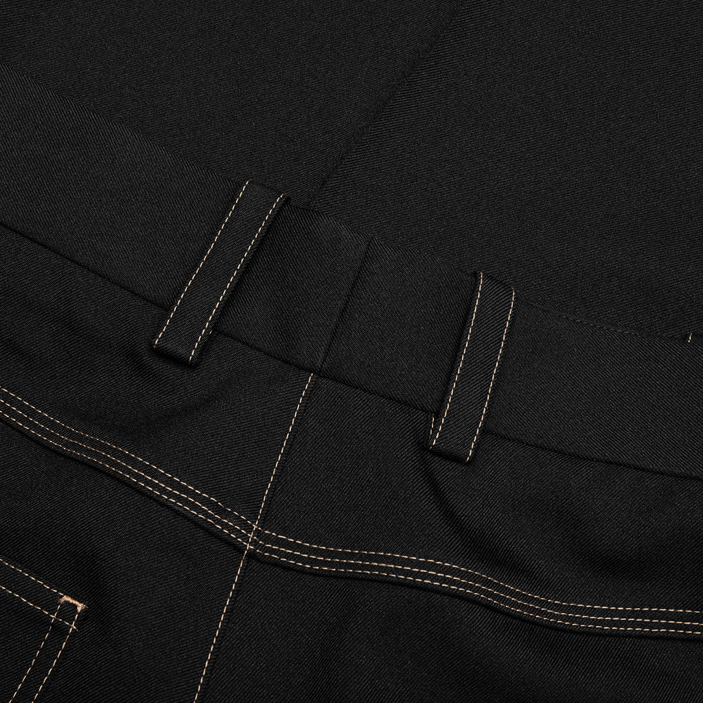 Recycled Polyester Gabardine Loose Fit Trousers - Black - Image 4