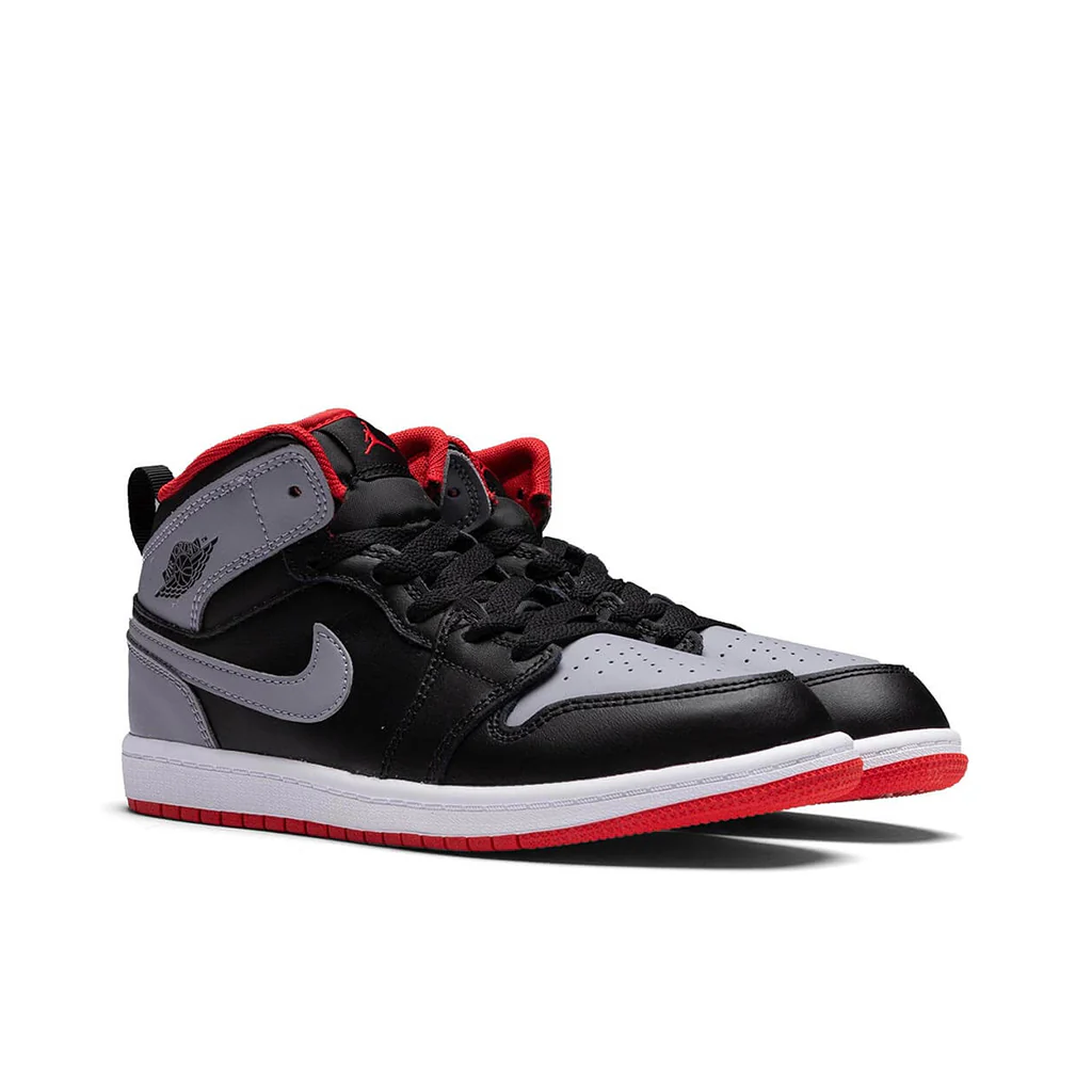 Air Jordan 1 Mid (PS) - Black/Cement Grey/Fire Red/White - Image 2