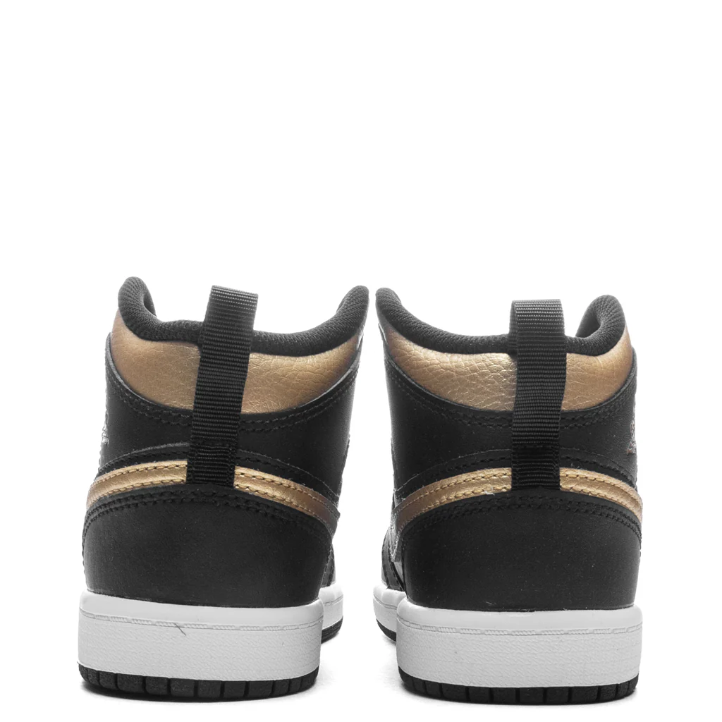Jordan 1 Mid (PS) - Black/Metallic Gold/White - Image 4