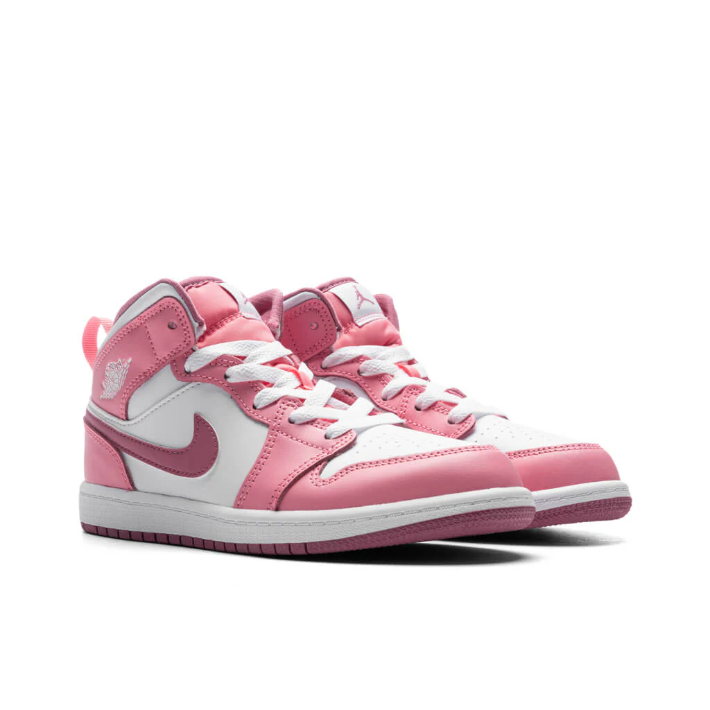 Air Jordan 1 Mid (PS) - Coral Chalk/Desert Berry/White - Image 2