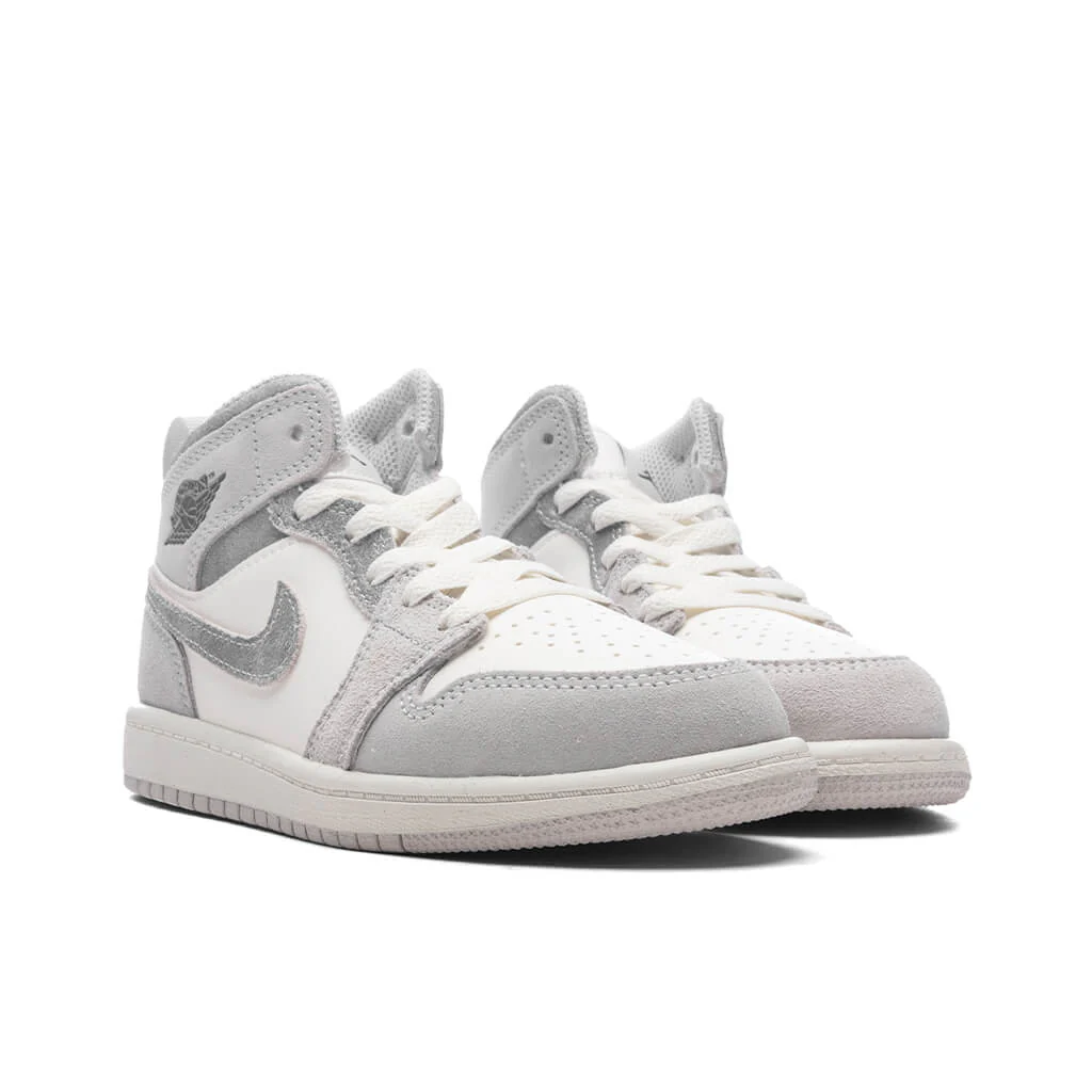 Jordan 1 Mid SE (PS) - Neutral Grey/Smoke Grey-Sail - Image 2