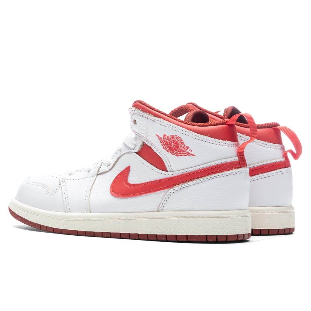 Jordan 1 Mid SE (PS) - White/Lobster/Dune Red - Image 3