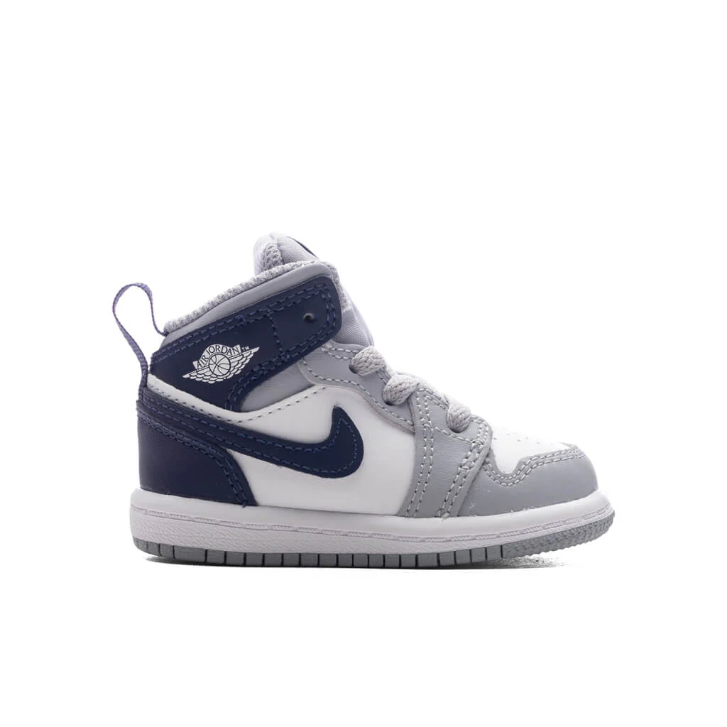 Jordan 1 Mid (TD) - White/Midnight Navy/Wolf Grey