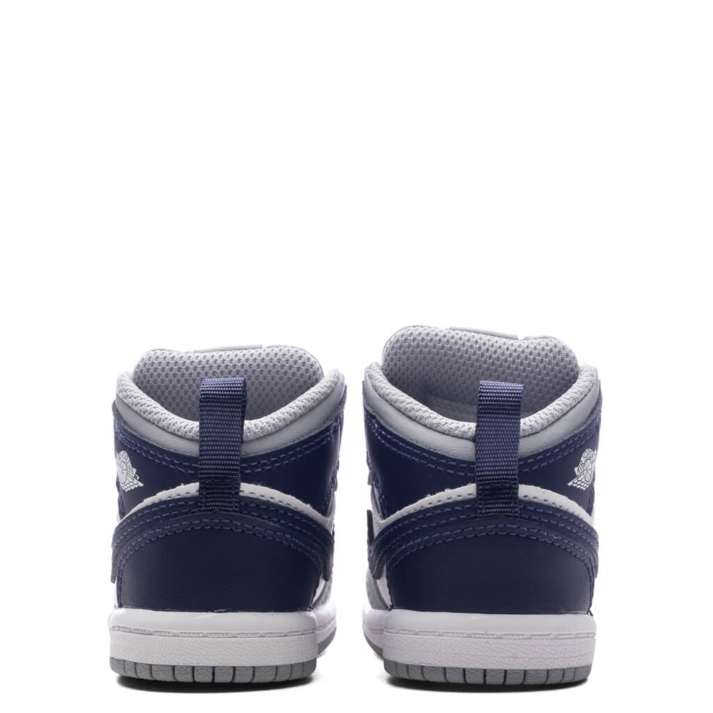 Jordan 1 Mid (TD) - White/Midnight Navy/Wolf Grey - Image 4