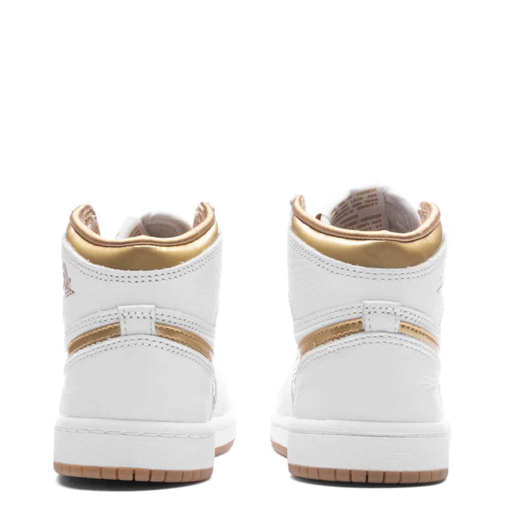 Jordan 1 Retro High OG (PS) - White/Metallic Gold/Gum Light Brown - Image 4