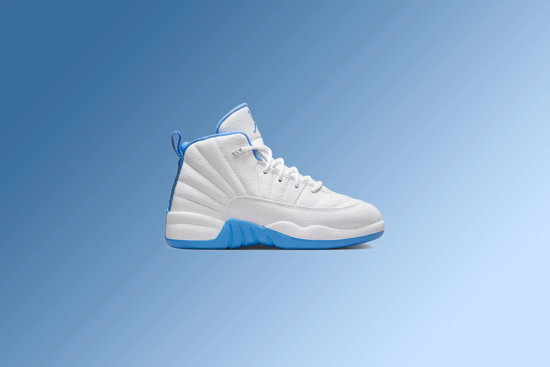 Air Jordan 12 Retro 'Melo' (PS) - White/University Blue/Metallic Silver - Image 5