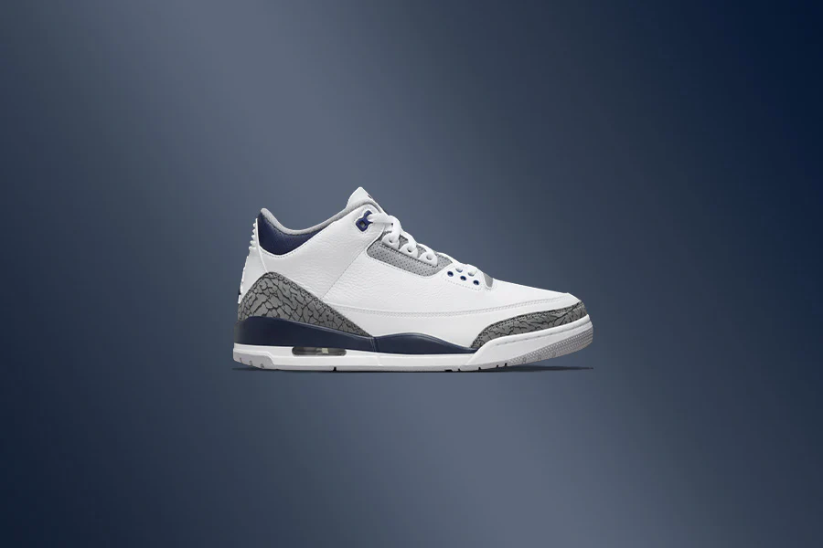 Air Jordan 3 Retro (GS) - White/Midnight Navy/Cement Grey - Image 4