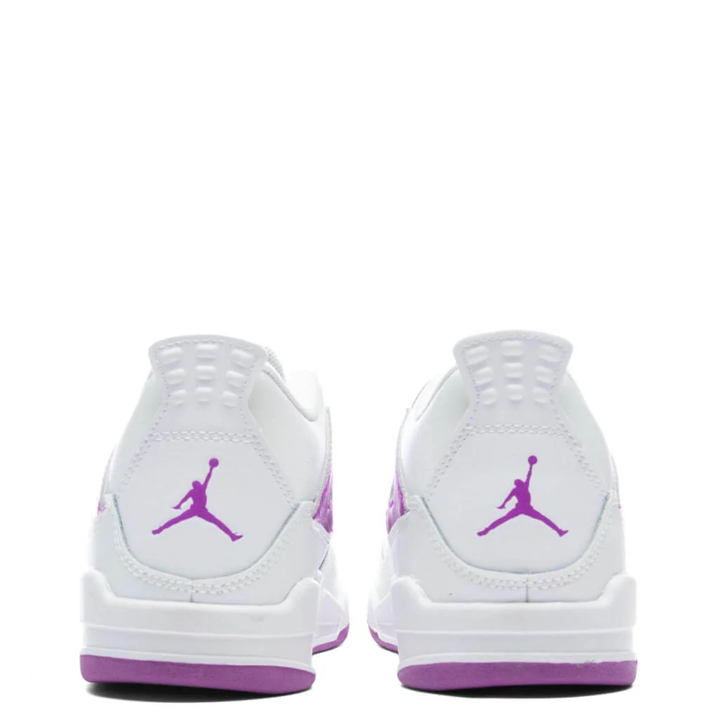 Jordan 4 Retro (PS) - White/Hyper Violet - Image 4