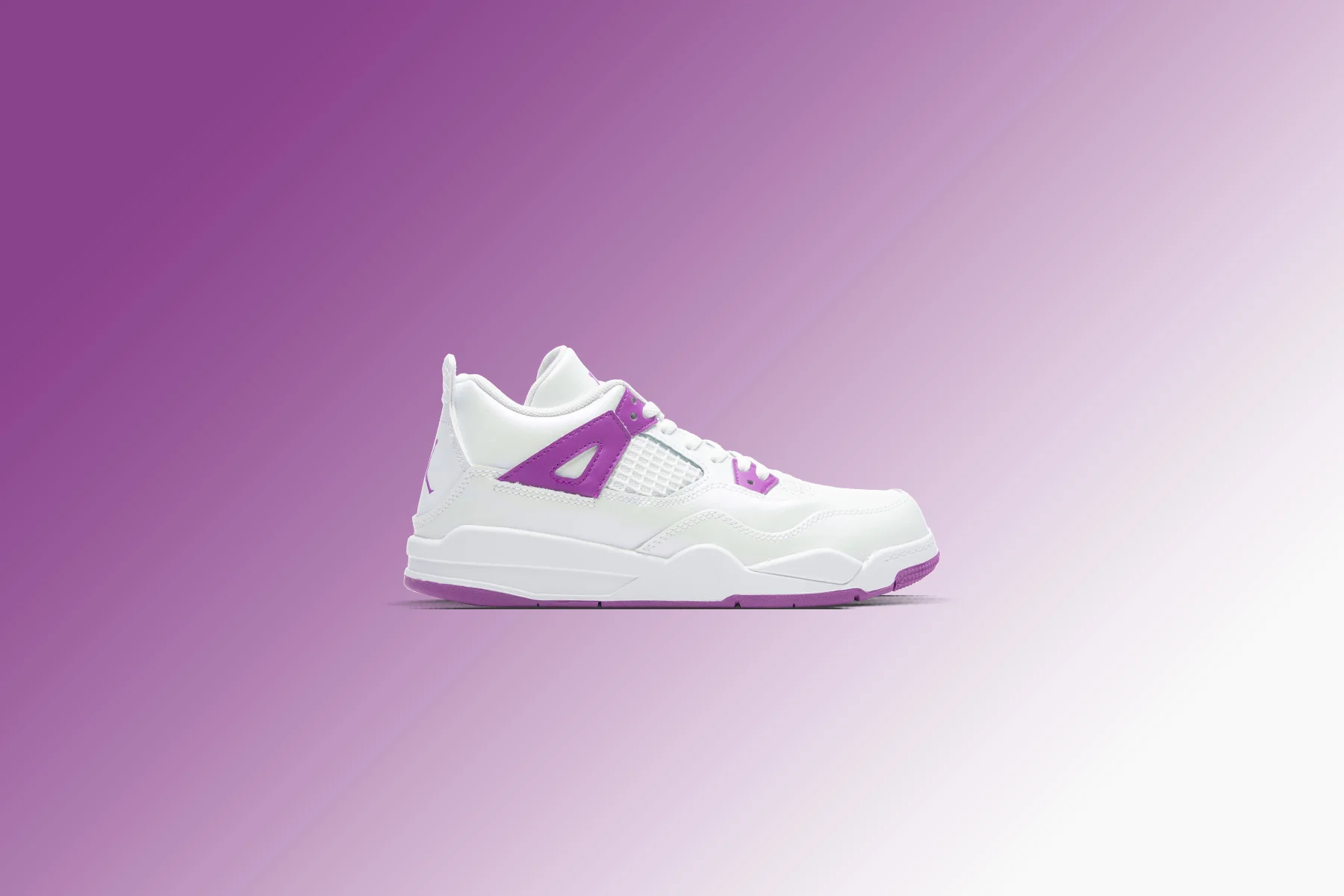 Jordan 4 Retro (PS) - White/Hyper Violet - Image 5