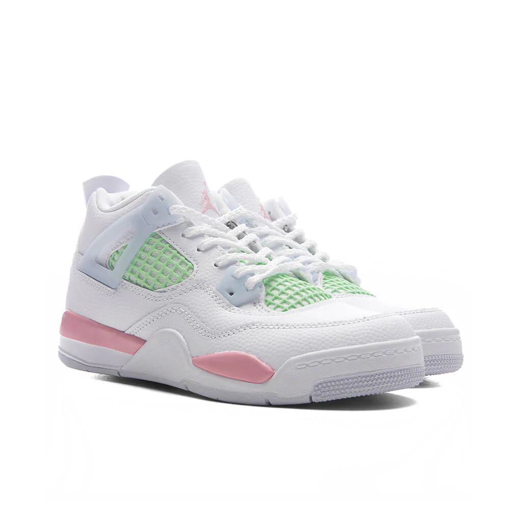 Air Jordan 4 Retro 'Valentine's Day' (PS) - White/Medium Soft Pink/Half Blue - Image 2