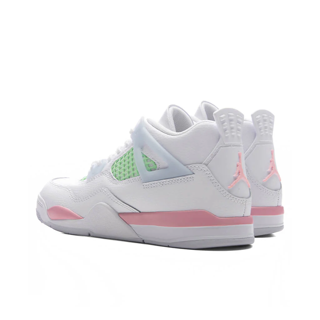 Air Jordan 4 Retro 'Valentine's Day' (PS) - White/Medium Soft Pink/Half Blue - Image 3