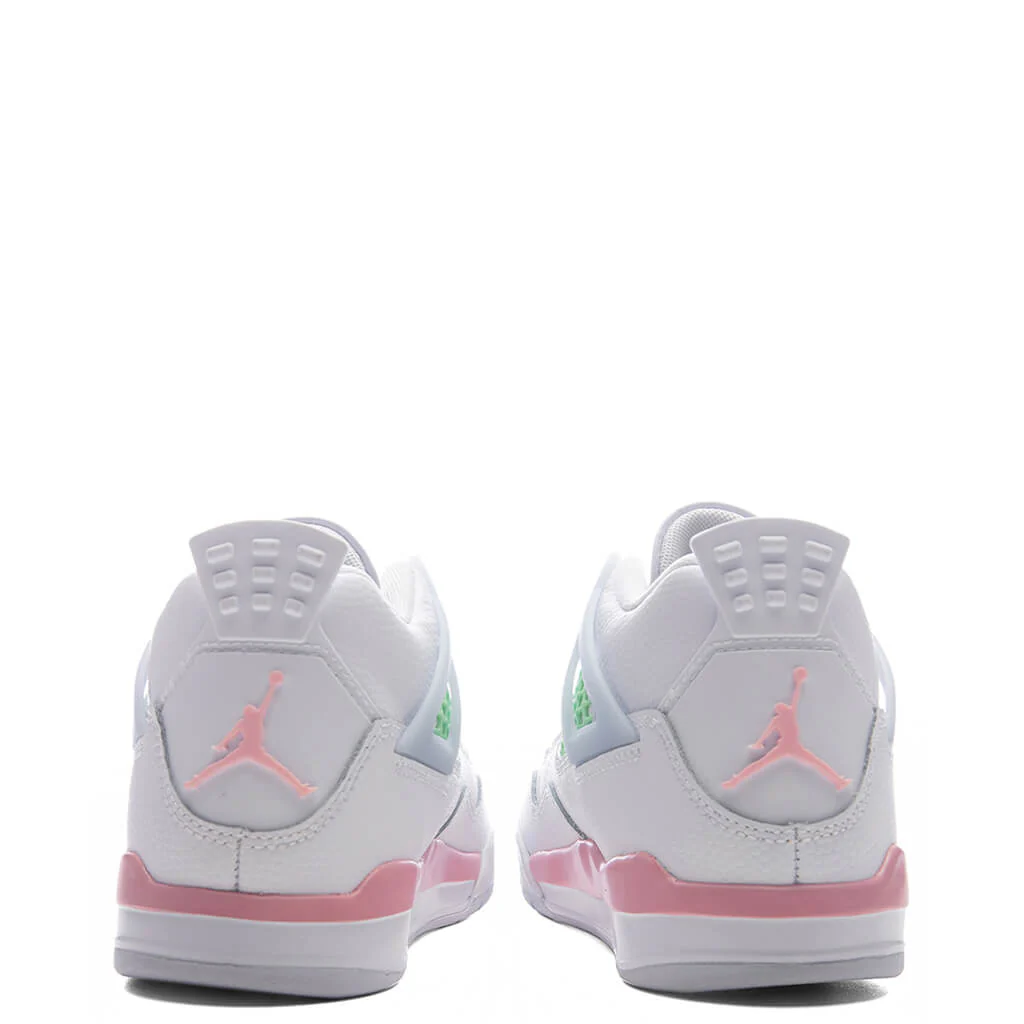 Air Jordan 4 Retro 'Valentine's Day' (PS) - White/Medium Soft Pink/Half Blue - Image 4