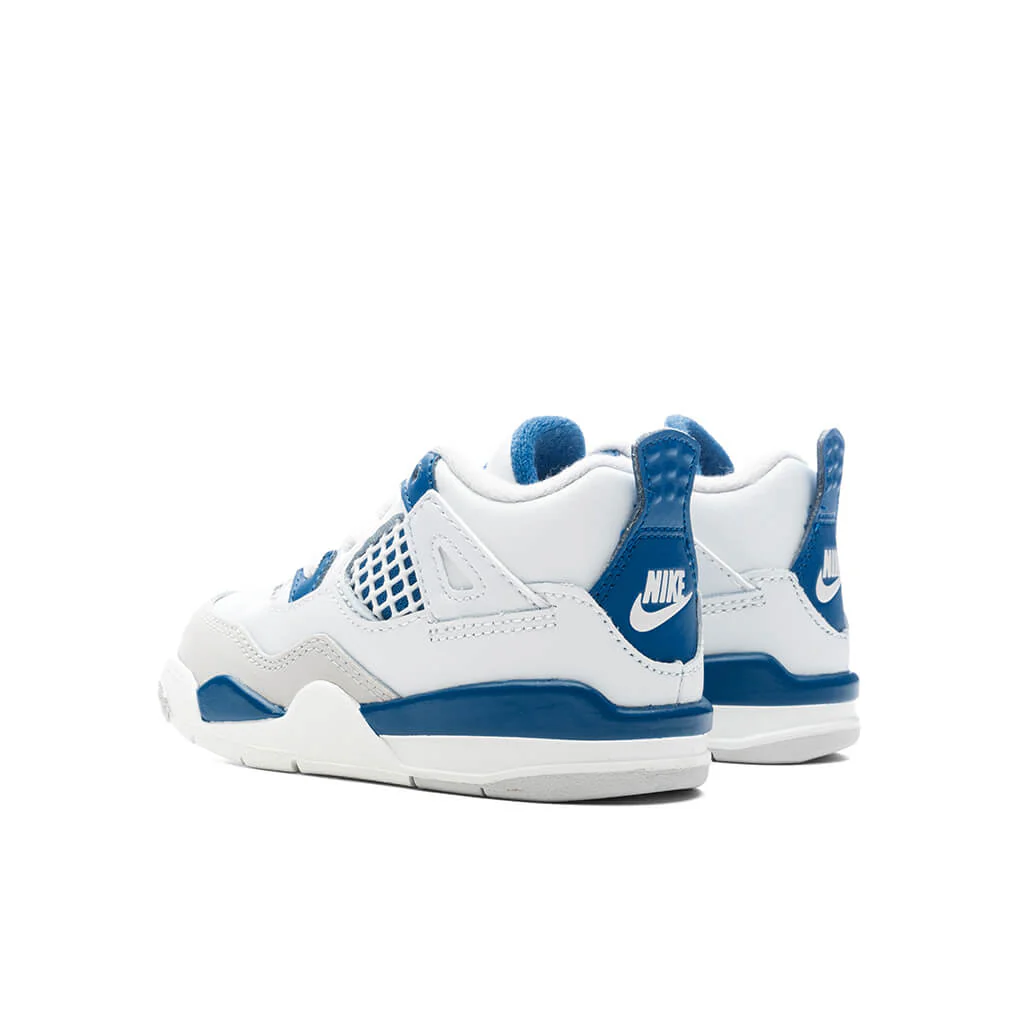 Jordan 4 Retro (TD) 'Military Blue'  - Off White/Military Blue/Neutral Grey - Image 3
