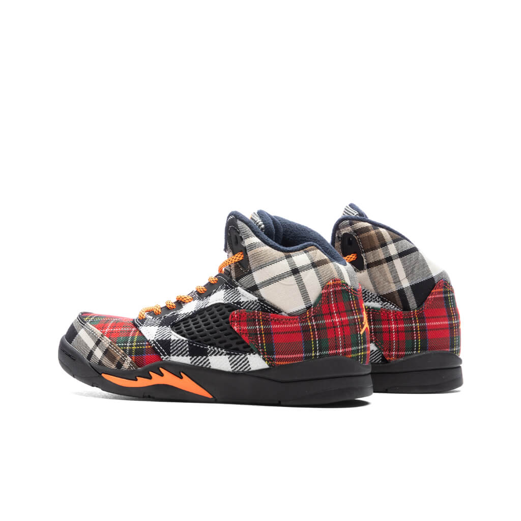 Air Jordan 5 Retro (PS) 'Plaid' - Black/Total Orange/Dark Obsidian - Image 3