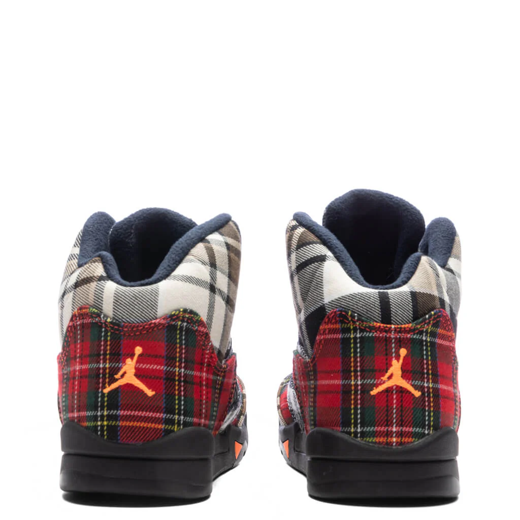 Air Jordan 5 Retro (PS) 'Plaid' - Black/Total Orange/Dark Obsidian - Image 4