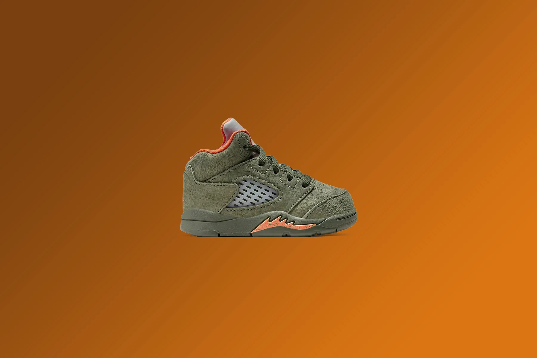 Air Jordan 5 Retro 'Olive' (TD) - Army Olive/Solar Orange - Image 4