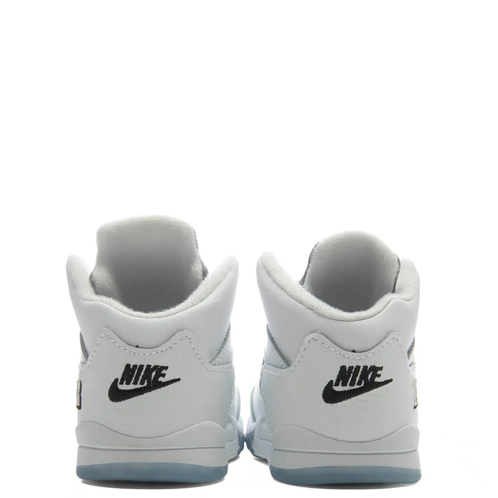 Air Jordan 5 Retro 'White Metallic' (TD) - White/Black/Metallic Silver - Image 6