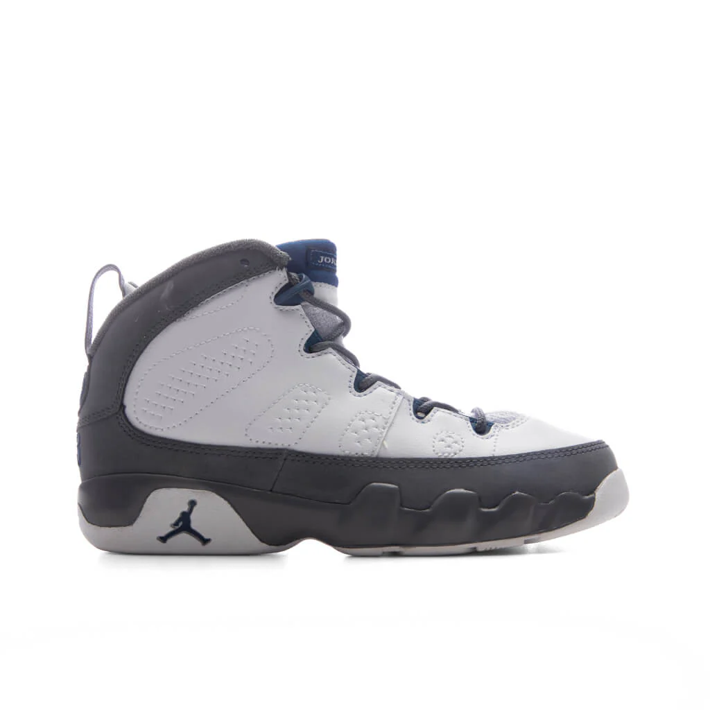 Air Jordan 9 Retro 'Flint Grey' (PS) - White/French Blue/Flint Grey