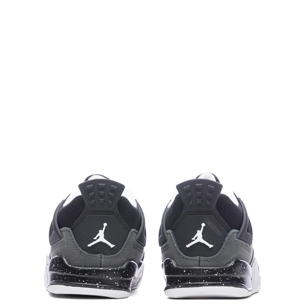 Air Jordan 4 Retro (TD) Fear - Black/White/Anthracite/Black - Image 4