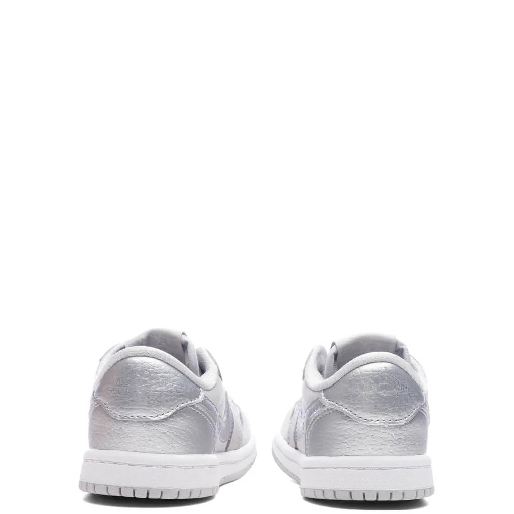 Air Jordan 1 Low OG 'Metallic Silver' (TD) - Neutral Grey/Metallic Silver/White - Image 4