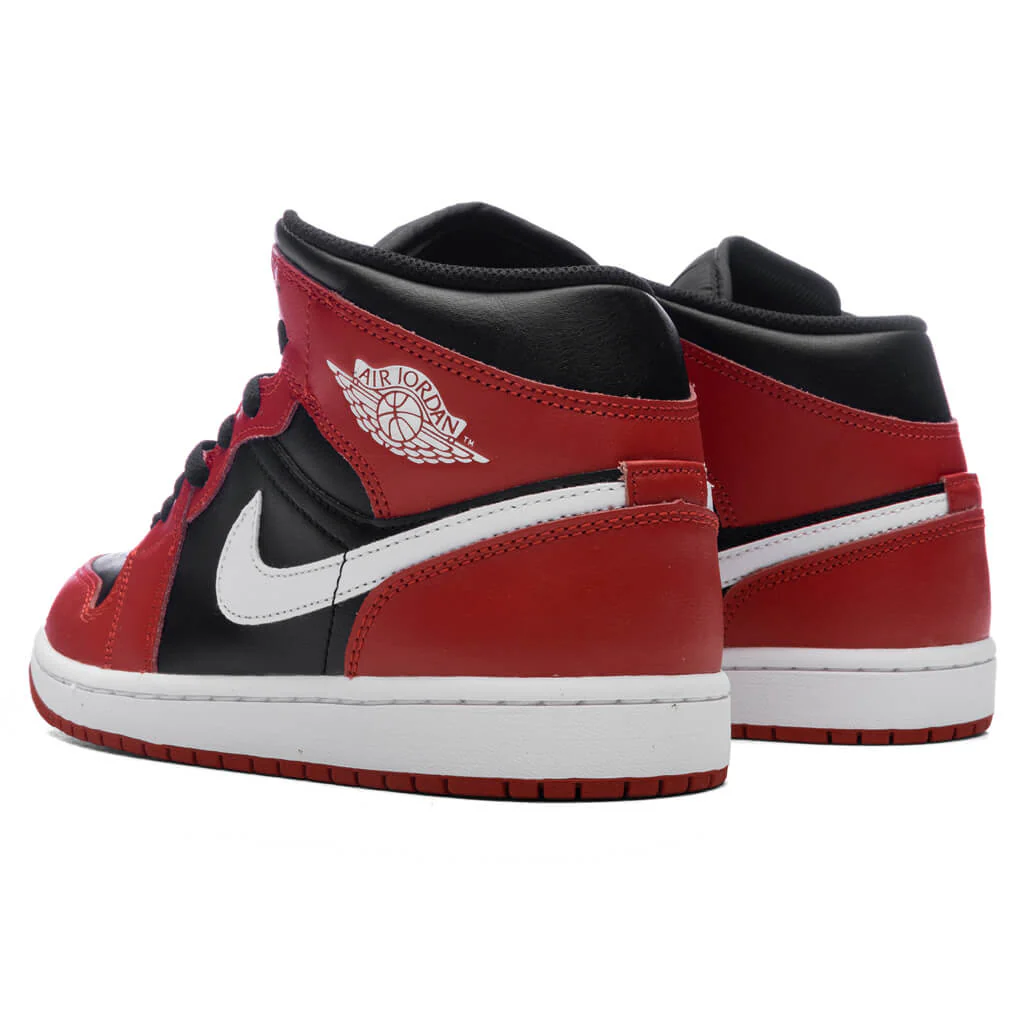 Air Jordan 1 Mid - Black/White/Gym Red - Image 3