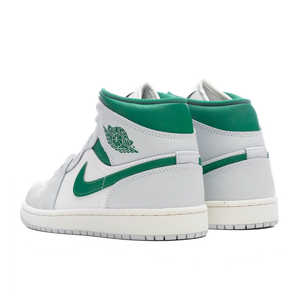 Air Jordan 1 Mid (GS) - Summit White/Pine Green/Pure Platinum - Image 3
