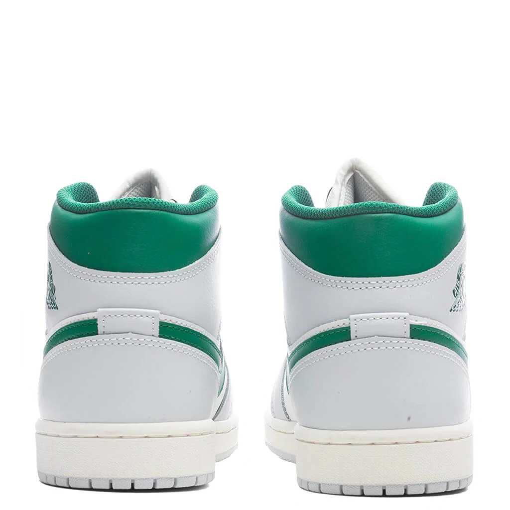 Air Jordan 1 Mid (GS) - Summit White/Pine Green/Pure Platinum - Image 4