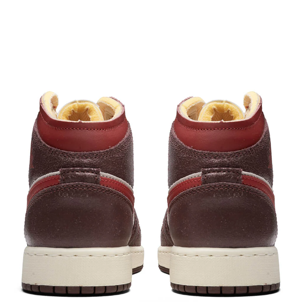 Air Jordan 1 Mid SE (GS) - Coconut Milk/Varsity Red/Dark Pony - Image 4