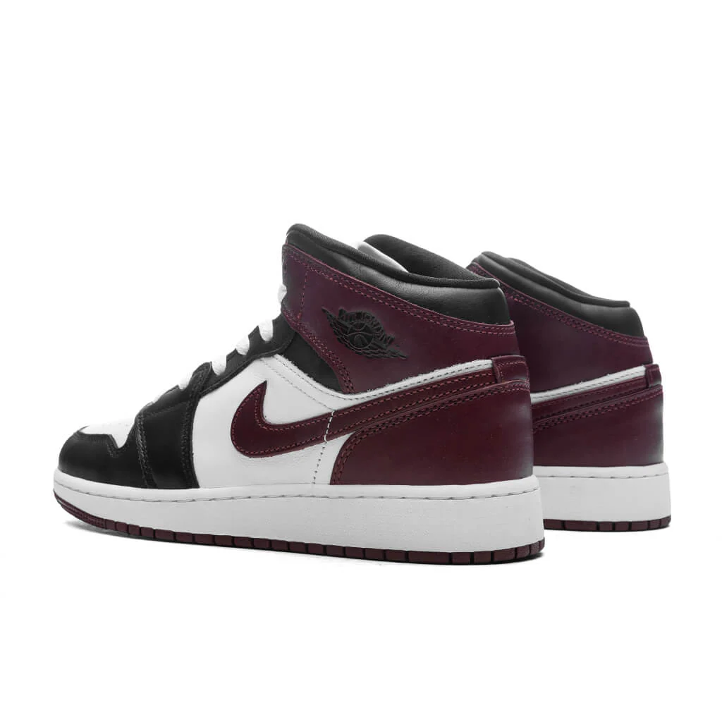 Air Jordan 1 Mid SE (GS) - White/Dark Pony/Black - Image 3
