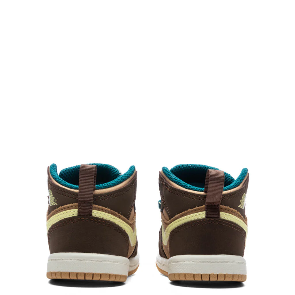 Air Jordan 1 Mid SE (TD) 'Cacao Wow' - Cacao Wow/Luminous Green/Ale Brown - Image 4