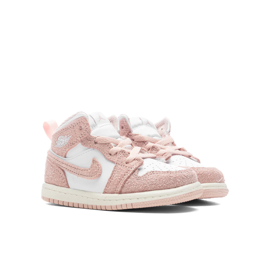 Air Jordan 1 Mid SE (TD) - White/Legend Pink/Sail - Image 2
