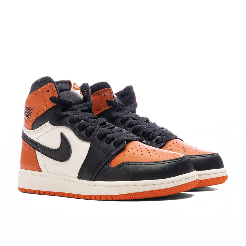 Air Jordan 1 Retro High OG 'Shattered Backboard' (GS) - Black/Sail/Starfish - Image 2