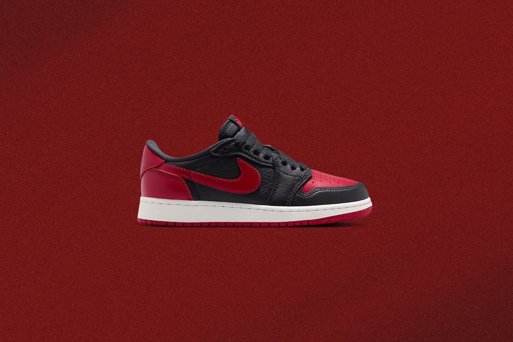 Air Jordan 1 Retro Low OG 'Banned' (GS) - Black/Varsity Red/Summit White - Image 7