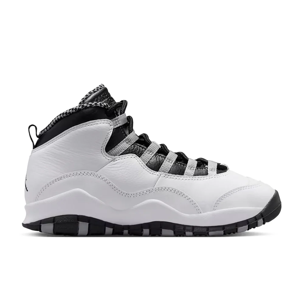 Air Jordan 10 Retro 'Steel' (GS) - White/Black/Light Steel Grey/Dark Powder Blue