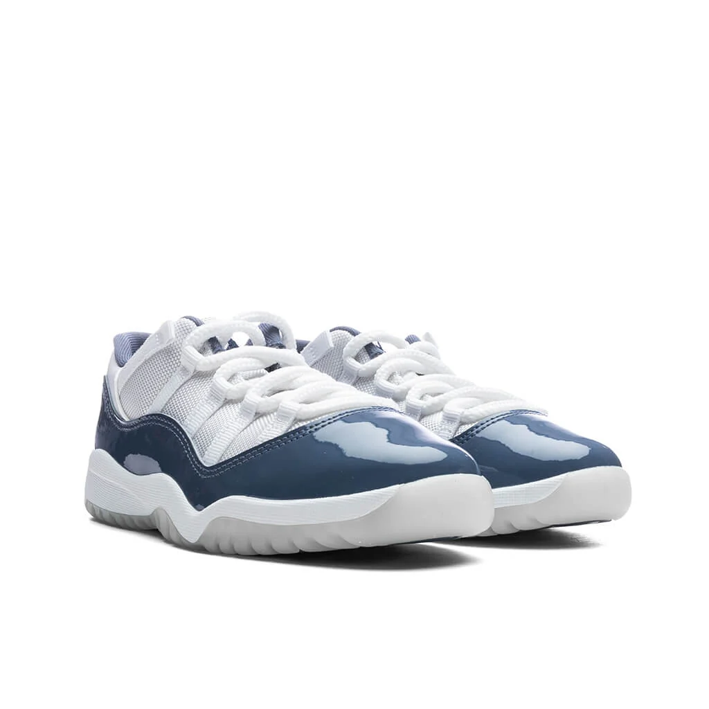 Air Jordan 11 Retro Low (PS) - White/Midnight Navy/Diffused Blue - Image 2