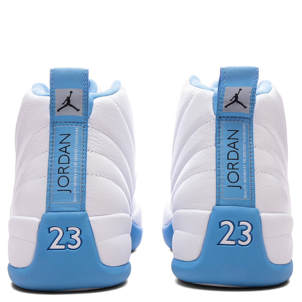 Air Jordan 12 Retro 'Melo' - White/University Blue/Metallic Silver - Image 4