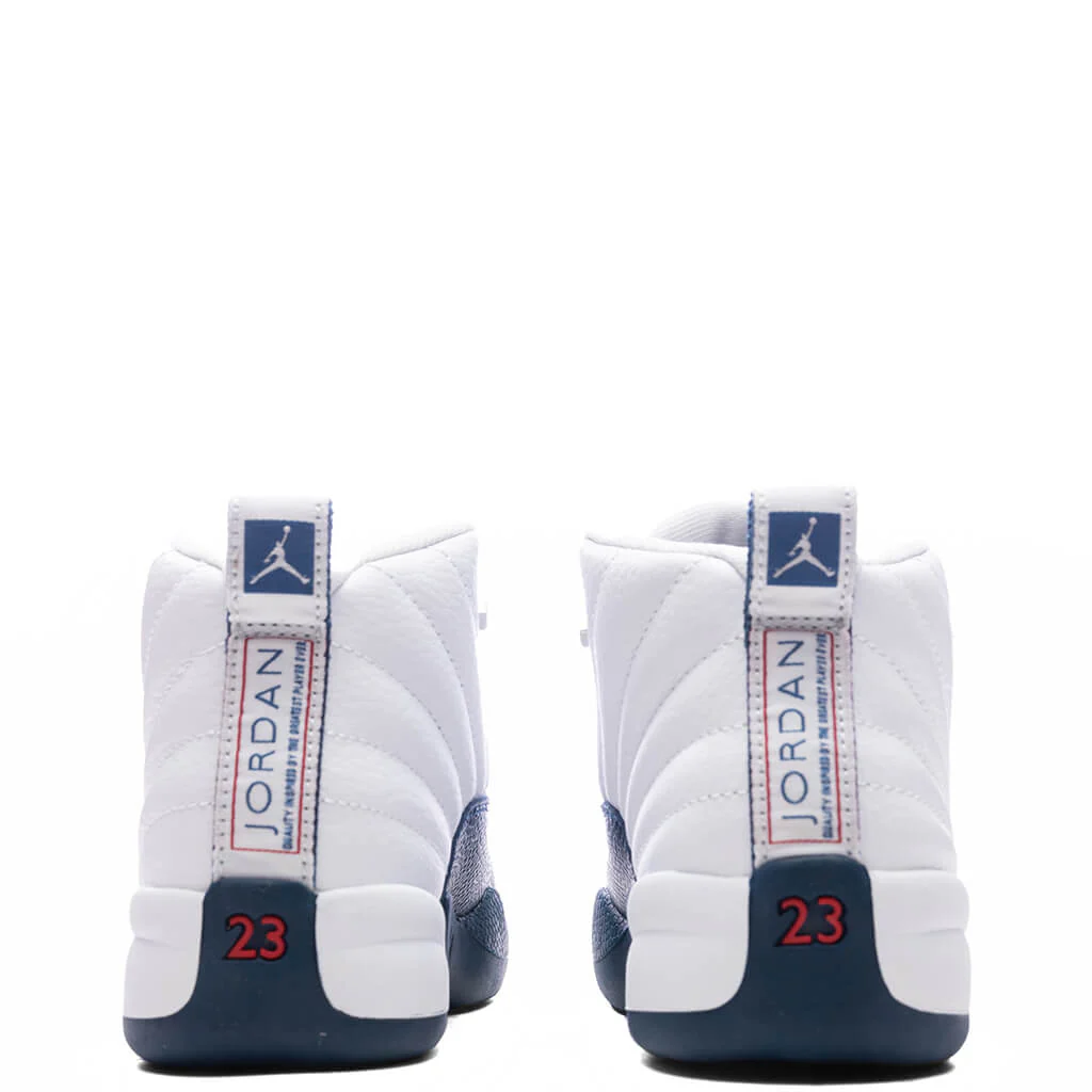 Air Jordan 12 Retro 'French Blue' (PS) - White/French Blue/Metallic Silver - Image 4