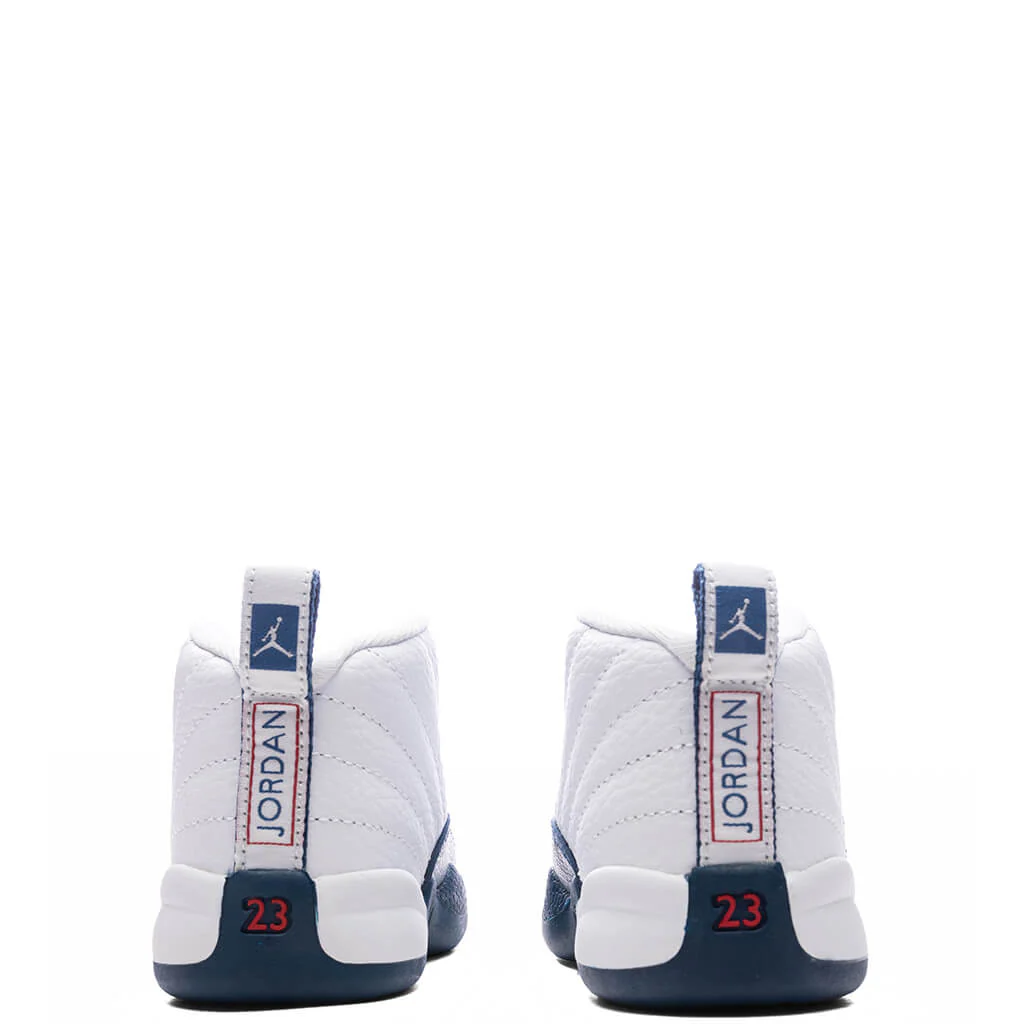 Air Jordan 12 Retro 'French Blue' (TD) - White/French Blue/Metallic Silver - Image 4