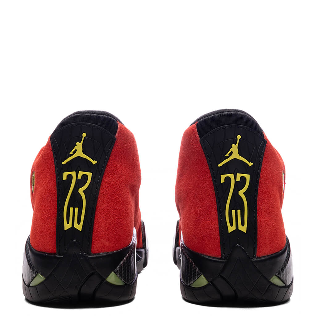 Air Jordan 14 Retro (GS) 'Ferrari' - Challenge Red/Vibrant Yellow/Black - Image 4