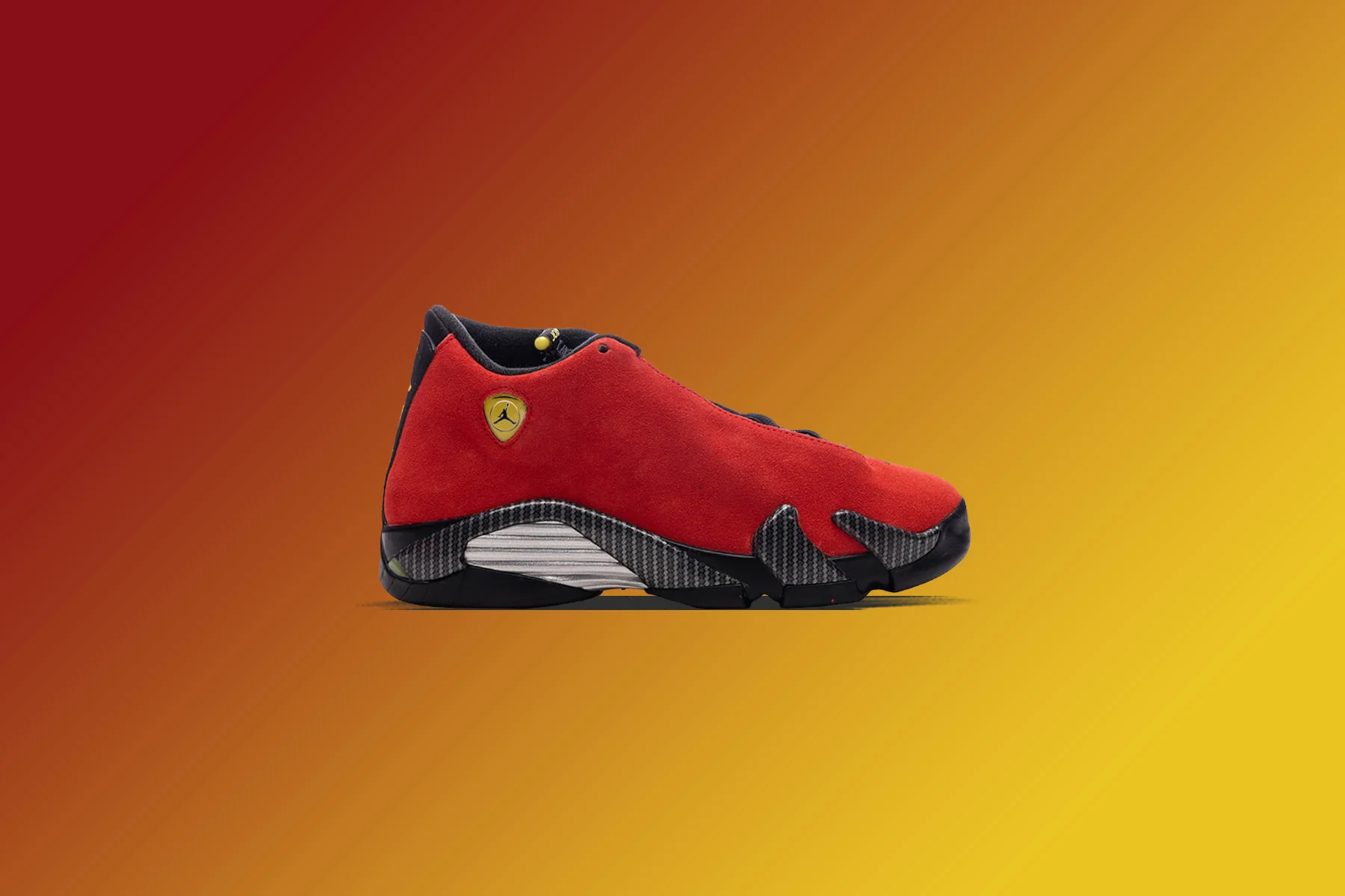 Air Jordan 14 Retro (GS) 'Ferrari' - Challenge Red/Vibrant Yellow/Black - Image 5