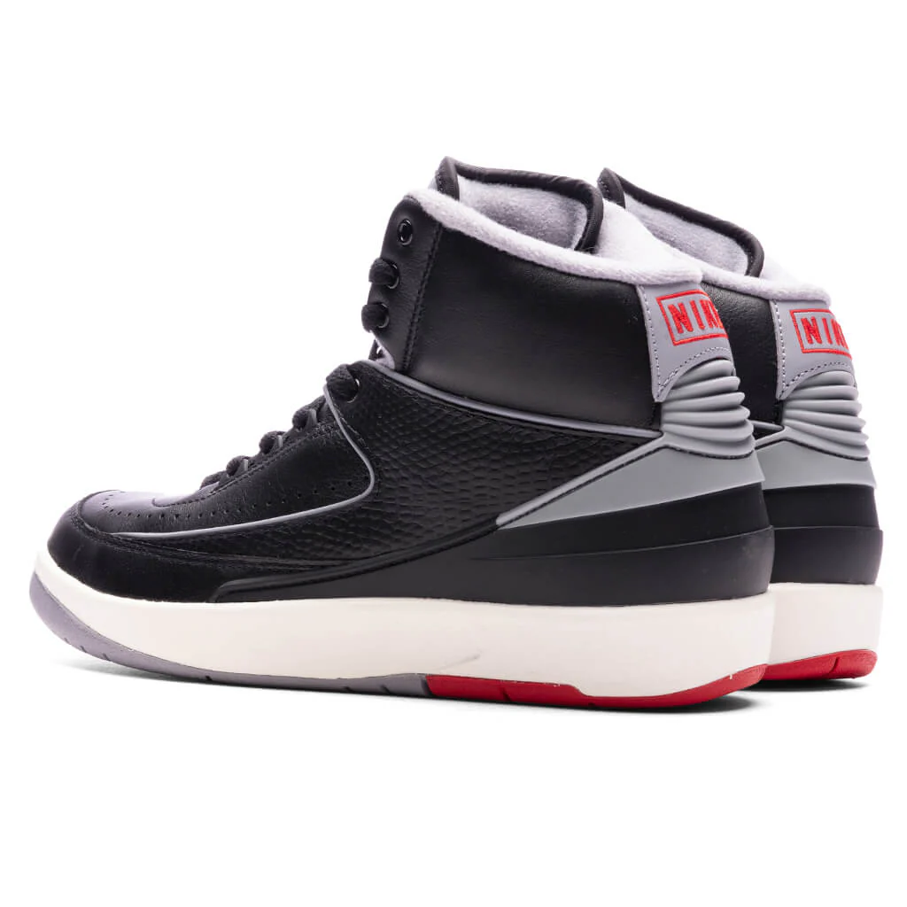 Air Jordan 2 'Black Cement' - Black/Cement Grey/Fire Red - Image 3